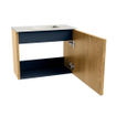 Mondiaz JOYA-DLUX Meuble de salle de bains - 50cm - couleur Oak - Vasque FAYE position Droite 1 trou de robinet couleur Opalo. SW1422130