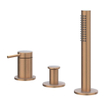 IVY Bond Robinet de bain sur gorge - 3 voies - melangeur - douchette extractible - sans bec - Cuivre brossé mat PVD SW1031140