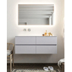 Mondiaz VICA ensemble de meuble de salle de bain - 120cm - meuble sous-vasque cale - 4 tiroirs - lavabo cloud gauche - sans trou de robinet - miroir LED - version XL 60cm haut SW1097837