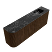 Mondiaz JOYA-DLUX 111.6cm toiletmeubel - ronding links kleur Walnut - Wastafel FAYE positie Rechts 1 kraangat kleur Lava. SW1422483