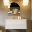 MONDIAZ VICA-DLUX Ensemble meuble de salle de bains - 110cm - meuble bas Talc - 2 tiroirs - vasque encastrée Cloud gauche - 1 trou de robinet - version haute 60cm - Frappe SW1088557