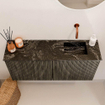 Mondiaz JOYA-DLUX 90cm toiletmeubel - kleur Shadow - Wastafel FAYE positie Rechts Zonder kraangat kleur Lava. SW1422844