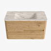 Mondiaz CIRO-DLUX Badkamermeubelset - 90x45x50cm - Solid surface wastafel Nata - 1 wasbak Midden - zonder kraangaten - 2 lades - Oak SW1531446