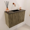 Mondiaz JOYA-DLUX 60cm meuble de salle de bains - couleur Dusk - Vasque FAYE position Milieu Sans trou de robinet couleur Lava. SW1423209