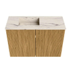 Mondiaz JOYA-DLUX 60cm toiletmeubel - kleur Oak - Wastafel FAYE positie Links Zonder kraangat kleur Nata. SW1424005