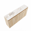 MONDIAZ TURE-DLUX Meuble toilette - 100cm - Washed Oak - EDEN - vasque Frappe - position gauche - 1 trou de robinet SW1103082