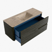 Mondiaz CIRO-DLUX Meuble de salle de bains - 120x45x50cm - Plan vasque solid surface Arena - 1 vasque centrale - sans trous de robinetterie - 2 tiroirs - Shadow SW1532330