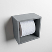 Mondiaz EASY Porte-papier toilette - CUBE 168 - 16x16x16cm - solid surface - Plata SW1026190