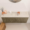 Mondiaz JOYA-DLUX 90cm meuble de salle de bains - couleur Dusk - Vasque FAYE position Milieu 1 trou de robinet couleur Frappe. SW1423089