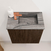 Mondiaz JOYA-DLUX 40cm toiletmeubel - kleur Walnut - Wastafel FAYE positie Rechts 1 kraangat kleur Sombra. SW1424702