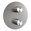 BRAUER Stripe Thermostatische Inbouw Regendouche - 3-weg - rond - 25cm douchekop - rechte muurarm - staaf handdouche - doucheslang - geïntegreerde glijstang - RVS-kleurig geborsteld PVD SW1435242
