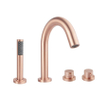 Wiesbaden Caral Ensemble de finition robinet thermostatique de baignoire 4 trous cuivre brossé SW440372