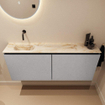 MONDIAZ TURE-DLUX Meuble toilette - 120cm - Plata - EDEN - vasque Frappe - position gauche - sans trou de robinet SW1102944