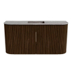Mondiaz JOYA-DLUX 83.2cm meuble de toilette - arrondi gauche et droite couleur Walnut - Vasque FAYE position Milieu Sans trou de robinet couleur Oza SW1424610