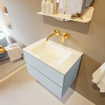 Mondiaz VICA-DLUX ensemble de meuble de salle de bain - 70cm - meuble sous-vasque argile - 2 tiroirs - lavabo encastré nuage milieu - sans trous de robinet - version haute 60cm - ostra SW1087108