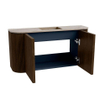 Mondiaz JOYA-DLUX 83.2cm toiletmeubel - ronding links en rechts kleur Walnut - Wastafel FAYE positie Midden 1 kraangat kleur Arena. SW1424379