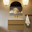 Mondiaz VICA-DLUX ensemble de meuble de salle de bain - 80cm - meuble sous-vasque oro - 2 tiroirs - lavabo encastré cloud milieu - sans trous de robinet - version haute de 60cm - opalo SW1086571