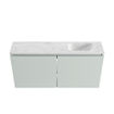 MONDIAZ TURE-DLUX Meuble de toilettes 100 cm Greey. EDEN lavabo Opalo position droite. Avec 1 trou de robinet. SW1104343