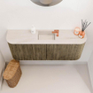Mondiaz JOYA-DLUX Meuble de toilette 103,2 cm - arrondi gauche et droite couleur Dusk - Lavabo FAYE position Milieu 1 trou de robinet couleur Meli. SW1425864