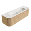 MONDIAZ KURVE-DLUX 150cm Meuble salle de bain avec module 25 G et D - couleur Oak - 1 tiroir - 2 portes - vasque BIG MEDIUM centre - 1 trou de robinet - couleur Frappe SW1137346