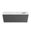 MONDIAZ TURE-DLUX meuble WC 120cm Dark Grey. Lavabo EDEN Ostra position droite. Avec 1 trou de robinet. SW1104795