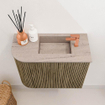 Mondiaz JOYA-DLUX 51.6cm toiletmeubel - ronding links kleur Dusk - Wastafel FAYE positie Rechts 1 kraangat kleur Saba. SW1426074