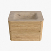 Mondiaz CIRO-DLUX Badkamermeubelset - 70x45x50cm - Solid surface wastafel Arena - 1 wasbak Midden - zonder kraangaten - 2 lades - Oak SW1530953