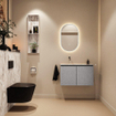 MONDIAZ TURE-DLUX 80cm toiletmeubel Plata. EDEN wastafel Glace positie links. Zonder kraangat. SW1103464