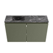 MONDIAZ TURE-DLUX Meuble toilette - 80cm - Army - EDEN - vasque Lava - position gauche - sans trou de robinet SW1103652