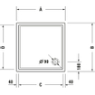 Duravit Starck Slimline receveur de douche acrylique carré 90x90x4,5cm blanc 0297096