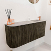 Mondiaz JOYA-DLUX 91.6cm toiletmeubel - ronding links kleur Shadow - Wastafel FAYE positie Rechts 1 kraangat kleur Glace. SW1422808