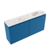 MONDIAZ TURE-DLUX Meuble toilette - 100cm - Jeans - EDEN - vasque Frappe - position droite - 1 trou de robinet SW1102801