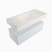 Mondiaz ALAN-DLUX Ensemble de meuble - 100cm - meuble Clay mat - 1 tiroir - Lavabo Cloud Ostra suspendu - vasque Centre - 1 trou de robinet SW807895
