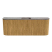 Mondiaz JOYA-DLUX 113.2cm toiletmeubel - ronding links en rechts kleur Oak - Wastafel FAYE positie Midden 1 kraangat kleur Oza. SW1424160