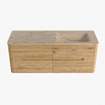 Mondiaz CIRO-DLUX Ensemble de meubles de salle de bains - 130x45x50cm - Vasque en solid surface Arena - 1 bassin à droite - 1 trou de robinet - 4 tiroirs - Chêne SW1531350