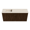 Mondiaz JOYA-DLUX Meuble de salle de bains 90cm - couleur Walnut - Vasque FAYE position Gauche 1 trou de robinet couleur Meli. SW1424413