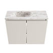 MONDIAZ TURE-DLUX Meuble toilette - 60cm - Linen - EDEN - vasque Glace - position gauche - 1 trou de robinet SW1103320