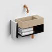 Clou Flush 3 fontein 36x18cm zonder kraangat rechts mat mosterd ker SW795719