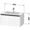 Duravit Ketho 2 meuble sous-lavabo avec 1 tiroir 81x48x44cm avec poignée anthracite blanc brillant SW772926