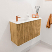 Mondiaz JOYA 71.6cm toiletmeubel - ronding rechts kleur Oak - Wastafel FAYE positie Links 1 kraangat kleur Talc. SW1421162