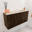 Mondiaz JOYA-DLUX Meuble de toilette 80cm - couleur Walnut - Vasque FAYE position Droite 1 trou de robinet couleur Frappe SW1422284