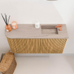 Mondiaz JOYA-DLUX 81.6cm toiletmeubel - ronding links kleur Oak - Wastafel FAYE positie Rechts 1 kraangat kleur Saba. SW1424194
