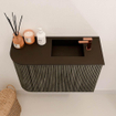 Mondiaz JOYA 61.6cm toiletmeubel - ronding links kleur Shadow - Wastafel FAYE positie Rechts 1 kraangat kleur Urban. SW1421507