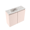 MONDIAZ TURE-DLUX Meuble toilette - 60cm - Rosee - EDEN - vasque Glace - position gauche - sans trou de robinet SW1103466