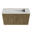 Mondiaz JOYA-DLUX 70cm meuble de salle de bains WC - couleur Dusk - Vasque FAYE position Droite Sans trou de robinet couleur Opalo. SW1423304