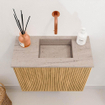 Mondiaz JOYA-DLUX Meuble de toilette 50cm - couleur Oak - Lavabo FAYE position Droite Sans trou de robinet couleur Saba SW1424168