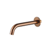 Fortifura Calvi Robinet de baignoire set - bec - 22cm réductible - corps lisse - douchette ronde - partie encastrable - support mural - cuivre brossé PVD SW1244009