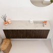 Mondiaz JOYA-DLUX 100cm meuble de salle de bains - couleur Walnut - Vasque FAYE position Droite 1 trou de robinet couleur Opalo. SW1422528