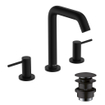 Hansgrohe Tecturis Robinet lavabo - mitigeur - rond - bec 15.6 cm - 3 trous - noir mat SW918813