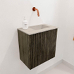 Mondiaz JOYA-DLUX 40cm toiletmeubel - kleur Shadow - Wastafel FAYE positie Rechts Zonder kraangat kleur Opalo. SW1422884